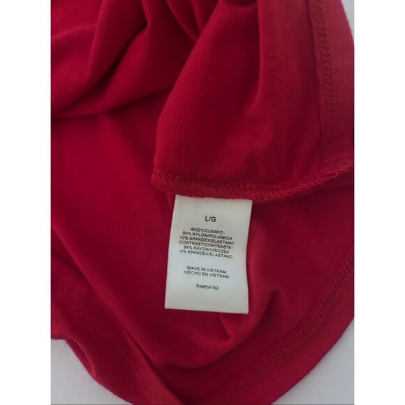 Adrianna Papell Lacey Crochet Overlay Tank Blouse Moroccan Ruby Red Sz L - Picture 5 of 8